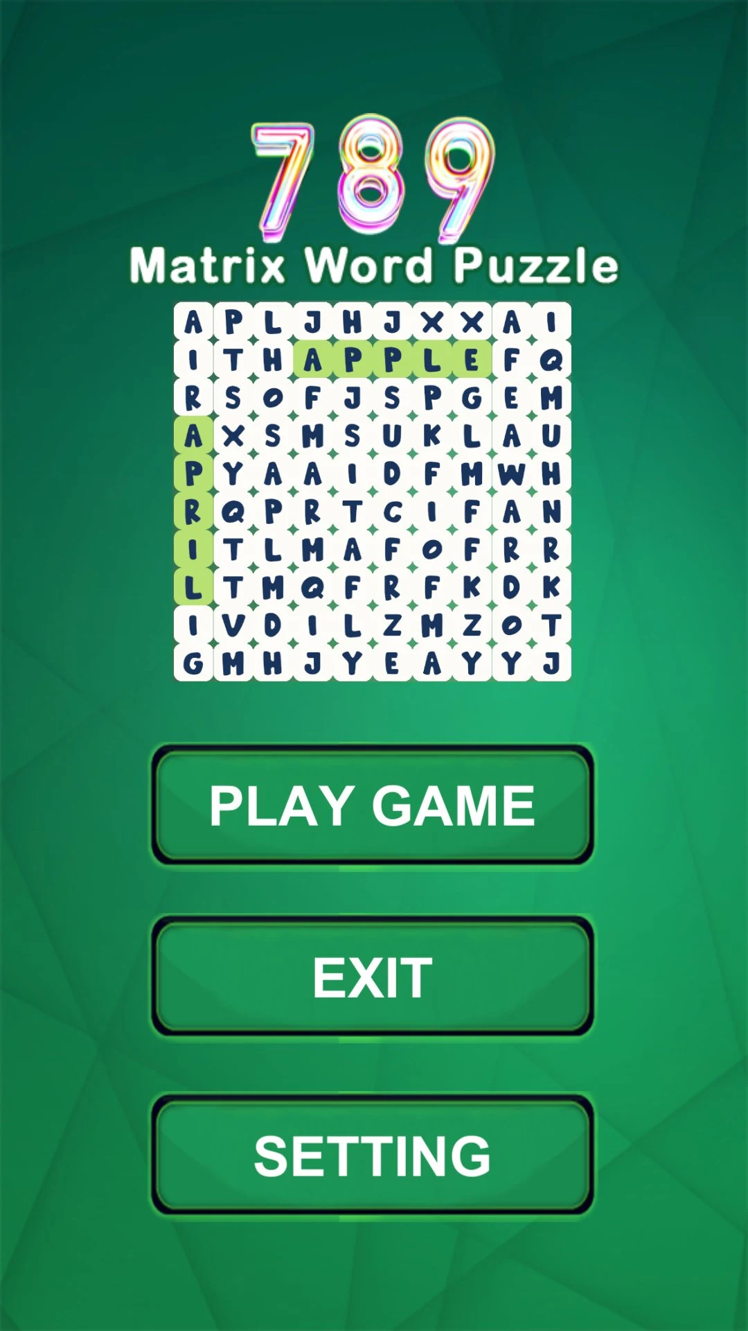 789 Matrix Word Puzzle screenshot